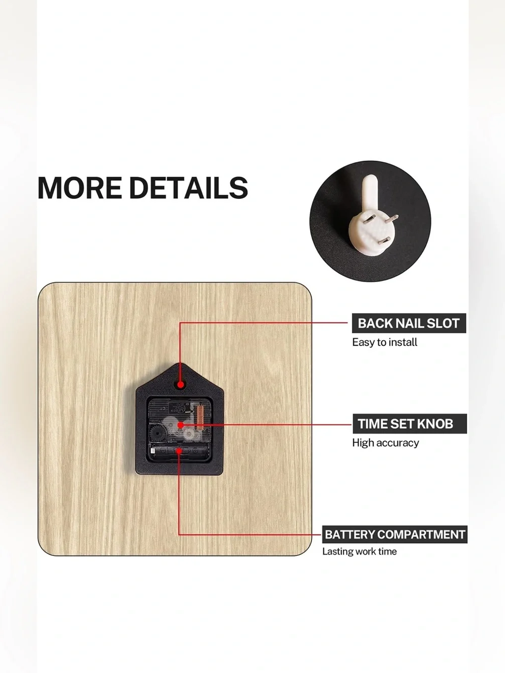 Geometric Wood Wall Clock 12”